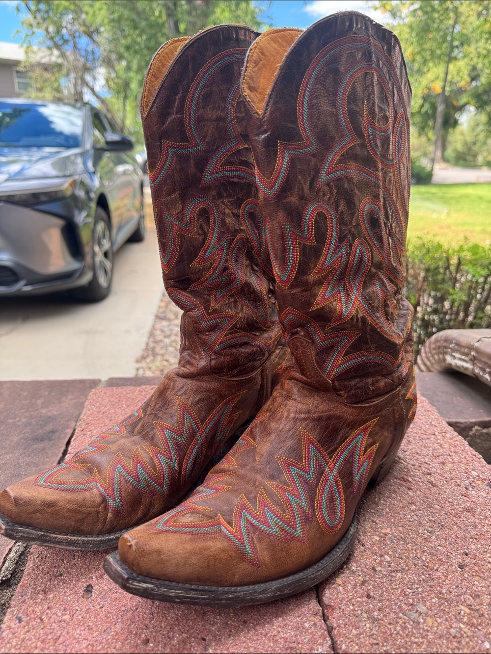 Old Gringo Brown Leather Women's Embroidered Cowboy Boots 10.5